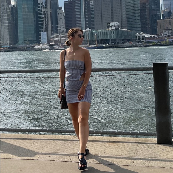 Denim Mini cutout Dress by Lioness size small - Picture 3 of 6